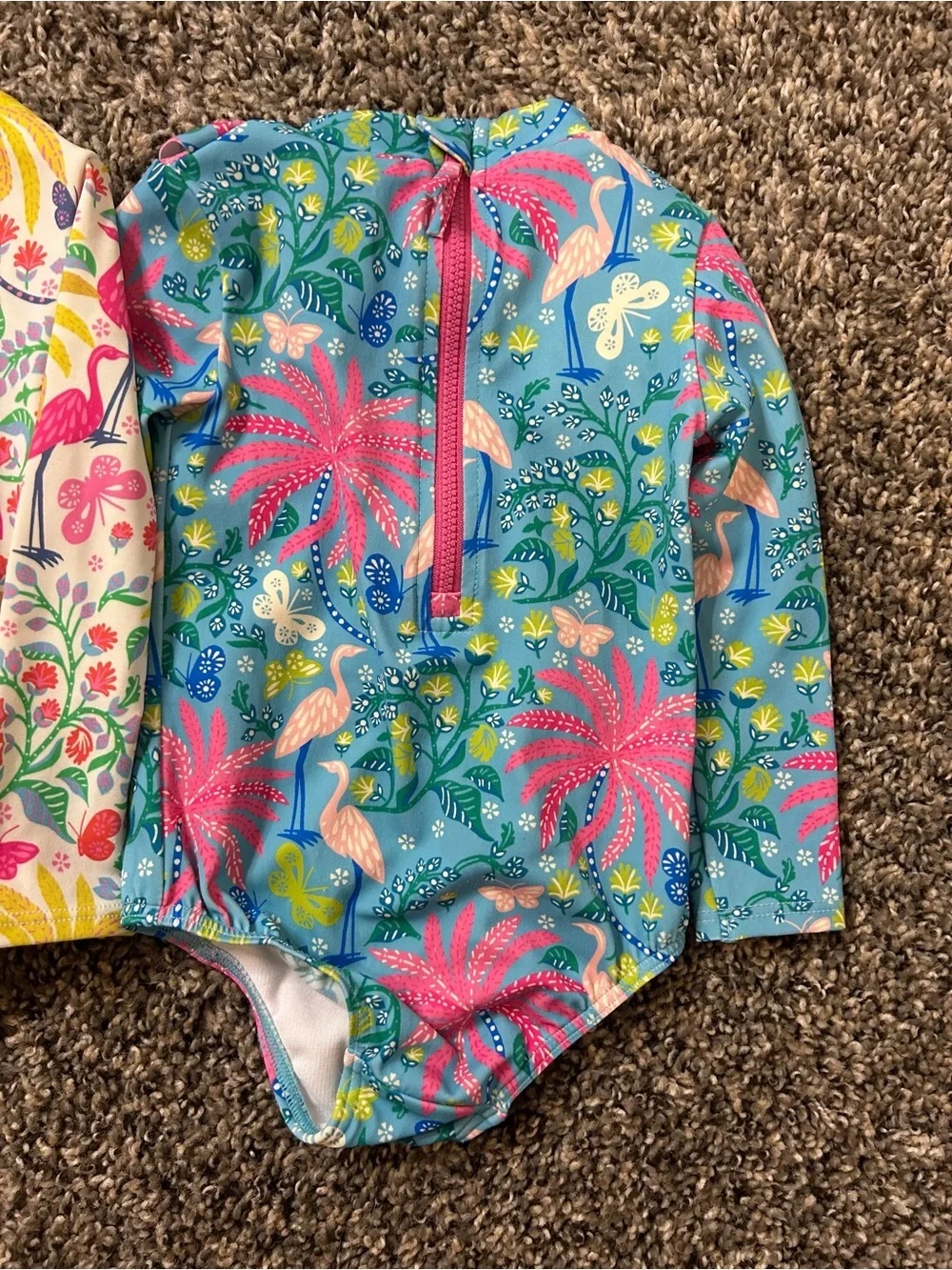 Mini Boden One Piece Rashgard Swimsuits bundle of 2, size 6/9 Month.